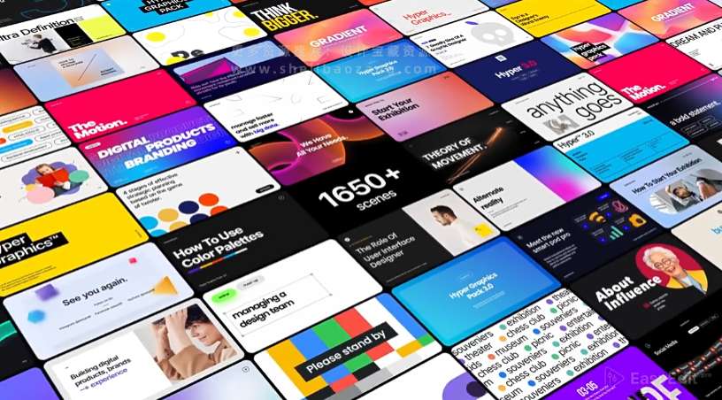 PR脚本 1650种时尚网络社交媒体LOGO标题图文排版设计动画 Hyper V3.1