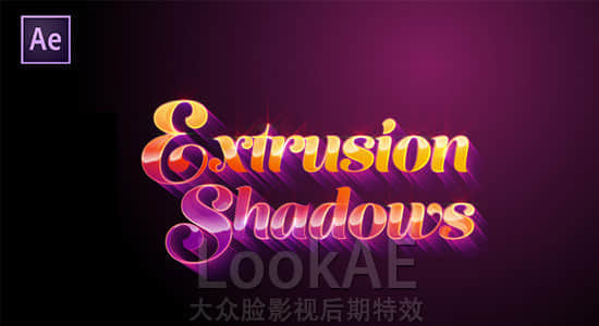 RGTV第103期AE教程：文字三维阴影制作 Text Effects: Extrusion Shadows-精品资源站