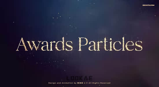 AE模板-金色粒子汇聚消散文字标题开场片头 Particles Awards Titles-精品资源站