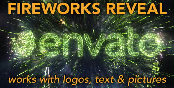 AE模板：喜庆烟花爆炸文字LOGO图片汇聚特效 Fireworks Reveal-精品资源站