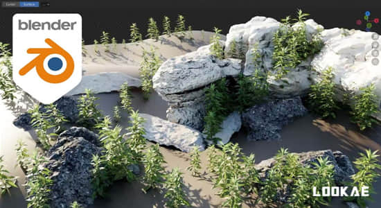 Blender插件-自然环境植物石头预设 BagaPie Modifier Assets V10.4.4+预设库-精品资源站