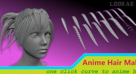 动漫风格头发制作生成Blender插件 Anime Hair Maker V1.5-精品资源站