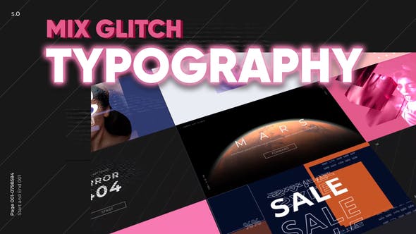 AE模板-科技故障风格现代图形开场动画 Mix Glitch Typography-精品资源站