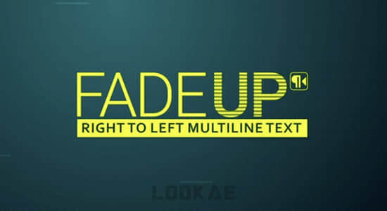 AE脚本-制作从右向左显示多行动画文字工具 Fade Up RTL v1.0-精品资源站