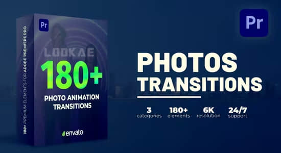 PR模板-多张图像重叠堆积过渡转场预设 Transitions Photo Animation-精品资源站