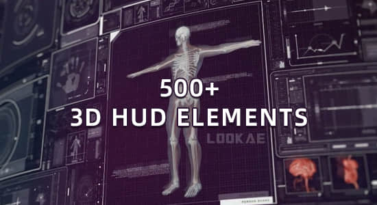 AE模板-500种未来科技感HUD动态图形界面元素动画包 Motion Graphics Package-精品资源站