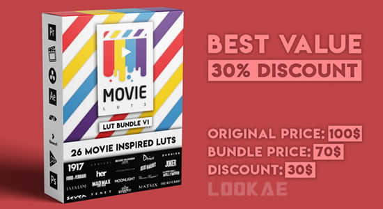 27组好莱坞电影大片风格LUTS调色预设 Movie LUTs Bundle V1-精品资源站