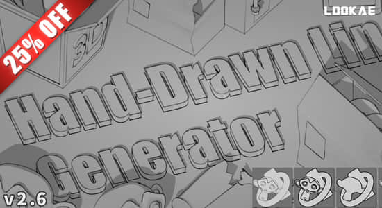 一键快速生成卡通手绘线条边框效果Blender插件 Hand Drawn Line Generator V2.8-精品资源站