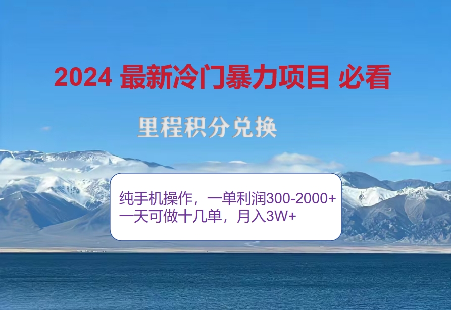 （12856期）2024惊爆冷门暴利！出行高峰来袭，里程积分，高爆发期，一单300+—2000…-精品资源站