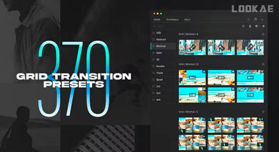 AE脚本-370个画面网格分割切换转场过渡预设 Grid Transitions-精品资源站