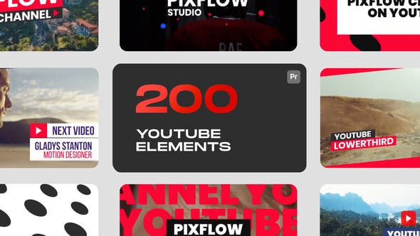 PR脚本-38组社交媒体视频网站文字标题设计宣传动画 YTB Elements for Premiere Pro-精品资源站