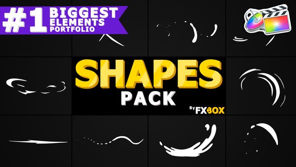 FCPX插件-10种手绘卡通MG图形动画元素 Cartoon Shape Elements-精品资源站