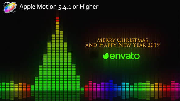 Apple Motion模板-音频均衡器动画片头 Audio Meter Christmas Wishes-精品资源站