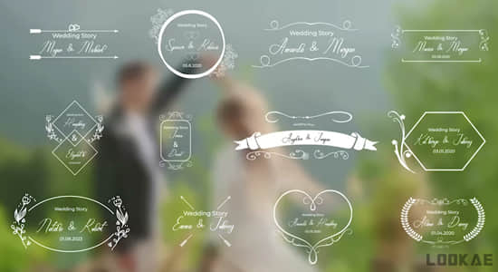 AE/PR模板-12组浪漫小清新爱情婚礼文字标题动画 Wedding Titles-精品资源站