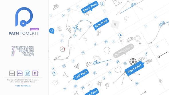 AE/PR模板-自定义路径信息数据图表动画制作工具 Path Toolkit Diagram Chart Maker-精品资源站