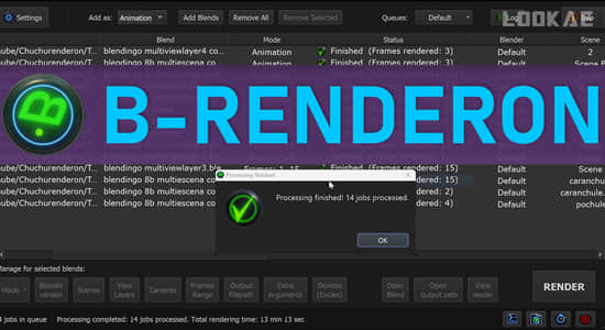 独立渲染管理器Blender插件 B-Renderon V3.1 Win-精品资源站