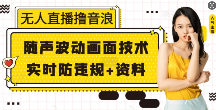 无人直播撸音浪+随声波动画面技术+实时防违规+资料【揭秘】-精品资源站