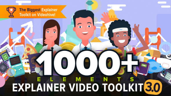 AE模板+脚本：MG卡通人物绑定解说图标场景动画 Explainer Video Toolkit 3.4 +使用教程-精品资源站