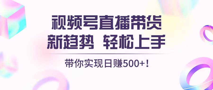 视频号直播带货新趋势，轻松上手，带你实现日赚500+-精品资源站