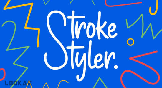虚线线条描边动画AE脚本 StrokeStyler V1.0 + 使用教程-精品资源站