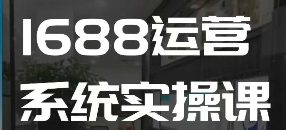 1688高阶运营系统实操课，快速掌握1688店铺运营的核心玩法-精品资源站