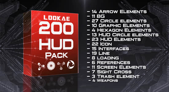 AE模板-200个酷炫现代科技感HUD动态元素包 HUD Modern Pack-精品资源站