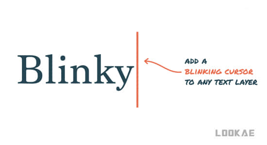 AE脚本-一键给文本添加闪烁的打字光标动画 Blinky 1.3-精品资源站