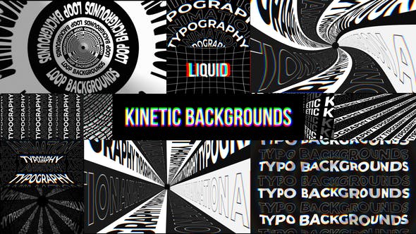 AE模板-创意文字标题背景循环动画 Kinetic Backgrounds-精品资源站