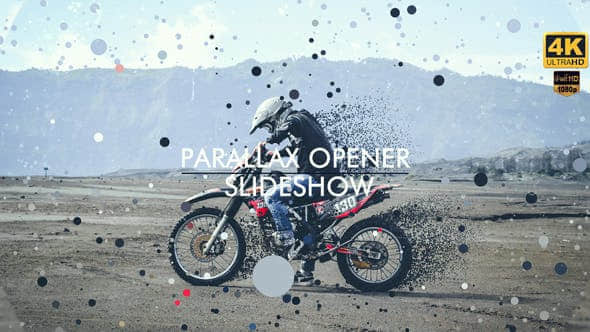 AE模板-漂亮悬浮粒子消散图文幻灯片视觉效果动画开场 Parallax Opener I Slideshow-精品资源站