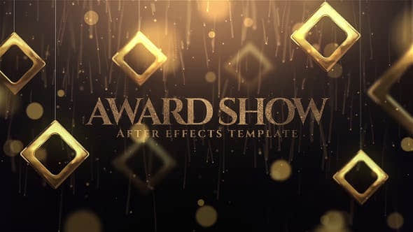 AE模板-大气华丽金色粒子公司年会活动颁奖典礼栏目包装片头 Golden Award Show-精品资源站