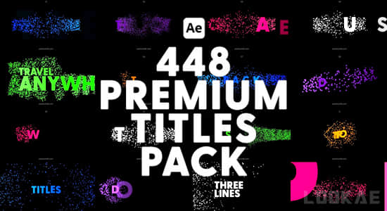 AE模板-448个创意现代时尚风格化字幕条标题动画 Premium Titles Pack-精品资源站