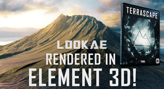 大气壮丽山峰峡谷地形高山雪山星球地表E3D材质贴图OBJ模型 Terrascape (Landscapes for Element 3D)-精品资源站