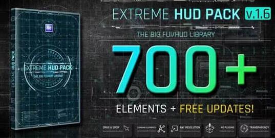 AE模板 700组信息图形HUD界面元素动画包 Extreme HUD Pack V1.6