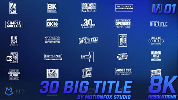 AE模板-30个超级醒目8K大标题排版动画 Big Title Animation-精品资源站