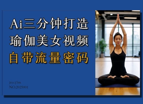 Ai3分钟打造瑜伽美女视频，自带流量密码-精品资源站
