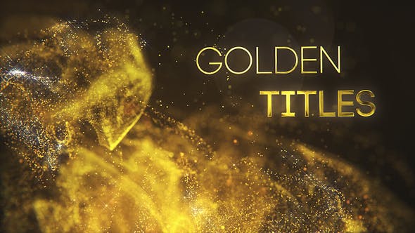 AE模板-金色抽象粒子背景文字标题片头 Golden Partilce Titles-精品资源站