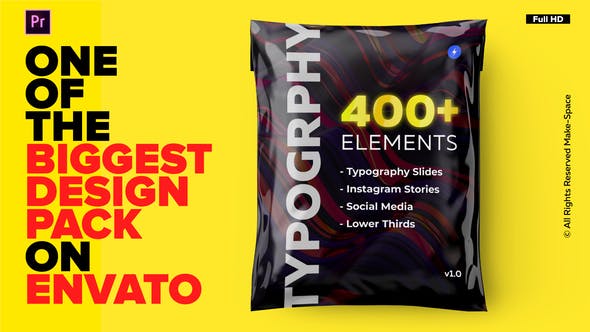 AE/PR预设模板-400种时尚流行文字标题排版设计动画 Typography Design Pack-精品资源站