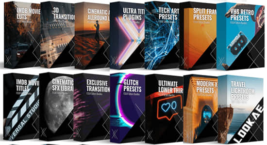 3000种音效PR预设视频素材LUTS调色预设合集包 FOUR Editors – Platinum Bundle: Complete All in 1-精品资源站