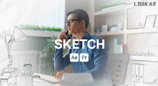 AE/PR模板-手绘素描风格视觉特效动画 Premium Overlays Sketch-精品资源站