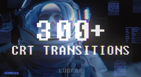 AE脚本-300种复古画面故障损坏干扰视频转场预设 CRT Transitions-精品资源站