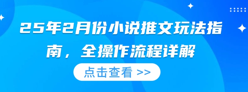 25年2月份小说推文玩法指南，全操作流程详解-精品资源站