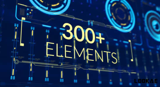 AE模板-300组未来科技感HUD图形界面UI动画包 Head Up Display Pack-精品资源站