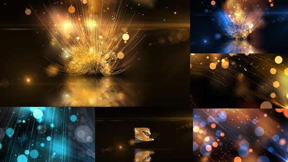 AE模板-漂亮唯美粒子线条光斑LOGO标志片头 Golden Particals 09-精品资源站