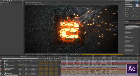 AE教程：制作火焰燃烧的 LOGO 标志特效动画 Flame Logo Effect-精品资源站