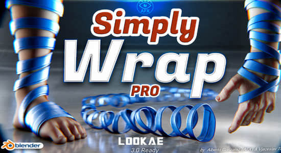 绳子绸带样条线缠绕Blender插件 Simply Wrap Pro v1.5.2+预设库-精品资源站
