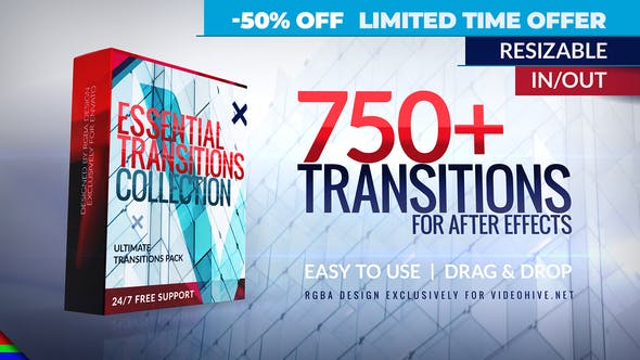 AE模板-750种现代图形蒙板遮罩画面分割过渡转场预设 Transitions-精品资源站