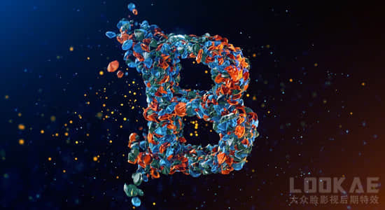 AE教程 – 使用E3D插件制作三维钻石粒子汇聚LOGO标志片头特效Element 3D Particle Replicator Logo-精品资源站