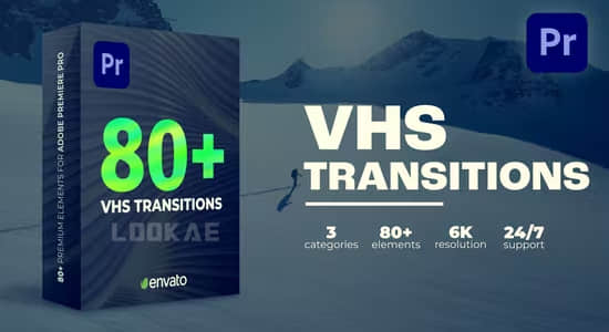 PR模板-80种故障损坏干扰视频转场过渡预设 Transitions VHS-精品资源站