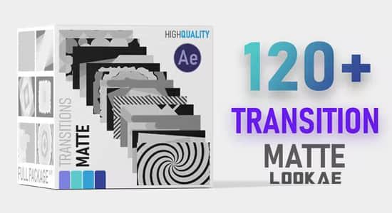 AE脚本/模板-120种平面二维图形遮罩蒙版转场过渡动画预设 Mate Transition Pack HD-精品资源站