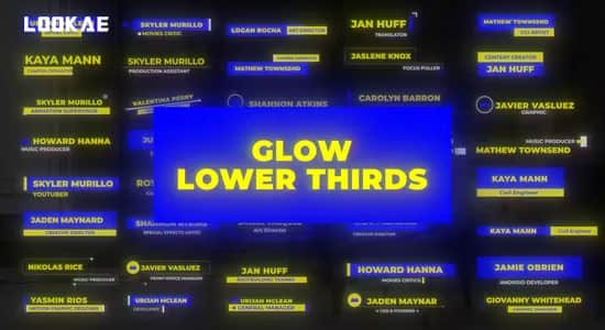 AE模板-45组发光字幕条标题动画 Glow Lower Thirds-精品资源站